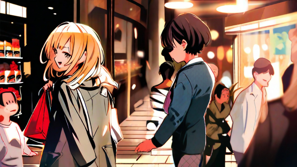 買い物を楽しんでいる人たち