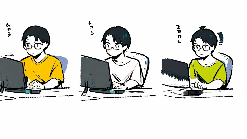 パソコンに向かって仕事している