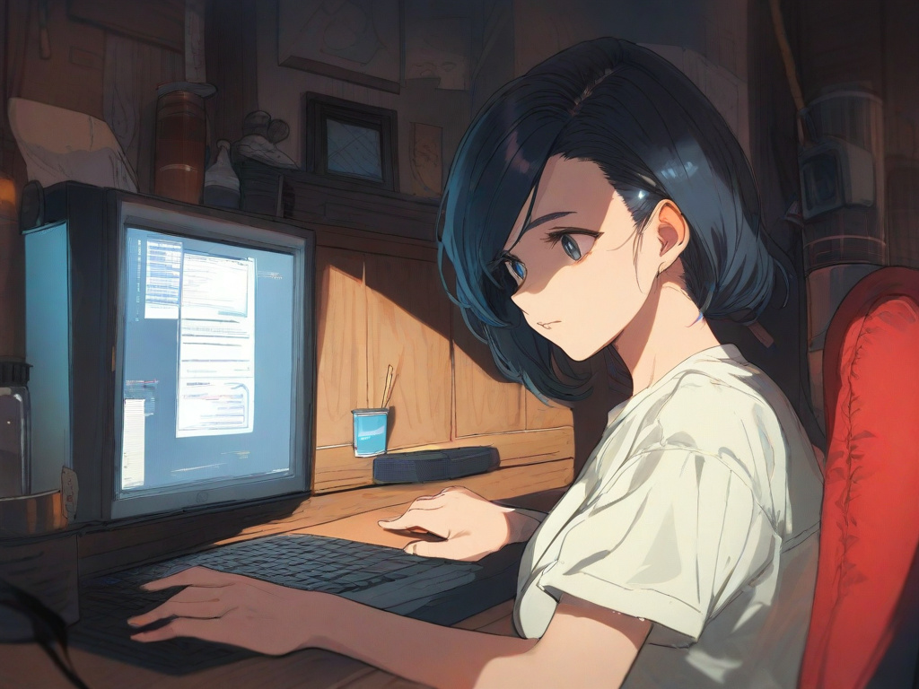 パソコンに向かって作業